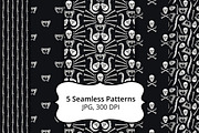 Skull & Bones Patterns + Clipart, a Pattern Graphic by Sveta Aho (Thumbnail 3 of 5)