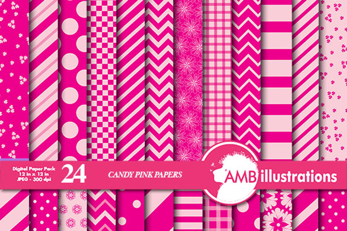 Candy Pink Digital Papers AMB-541