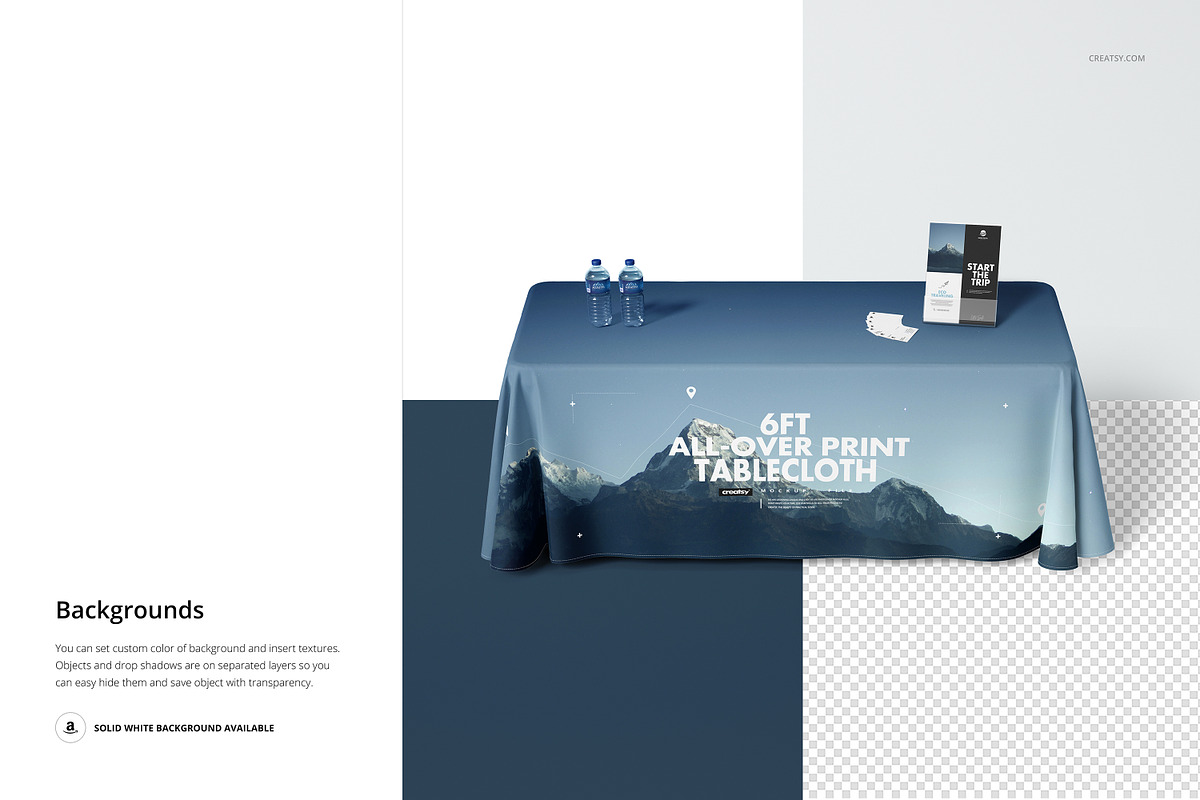 6ft Polyester Tablecloth Mockup Set, a Household Mockup by creatsy5 (Photo 8 of 10)