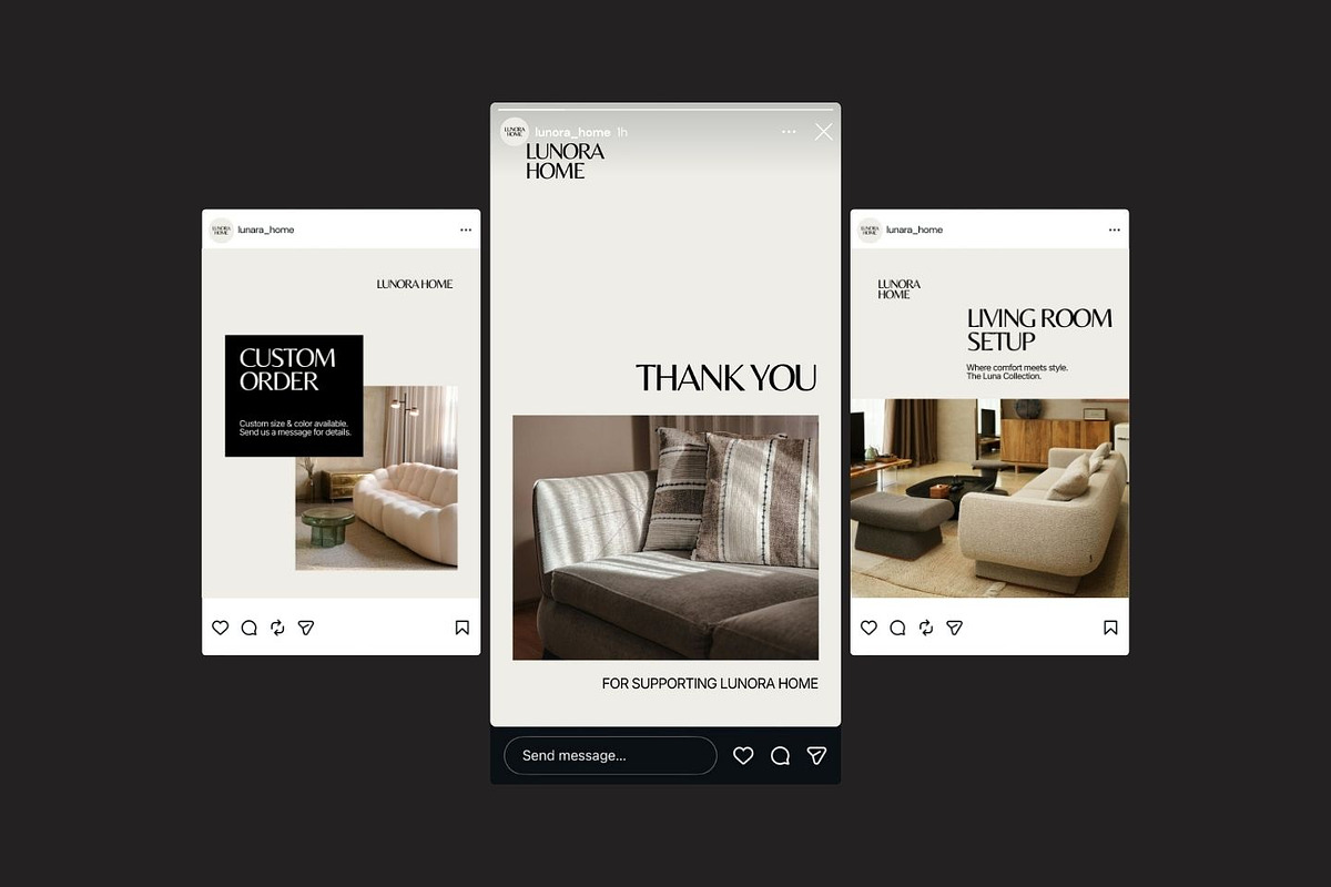 LUNORA — Editorial Furniture IG Kit, a Social Media Template by ShowUp! Studio (Photo 4 of 6)
