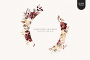 Burgundy & Beige Flowers, a Decorative Illustration by PeDe Designs (Thumbnail 8 of 8)