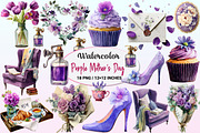 Purple Mother's Day Clipart, a Graphic by CitraGraphics (Thumbnail 1 of 4)