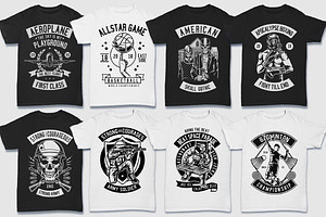 200 Vector Tshirt Designs B/W