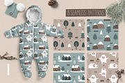 Christmas Yeti Clipart & Patterns, a Seasonal Illustration by Ejevyaka (Thumbnail 3 of 11)