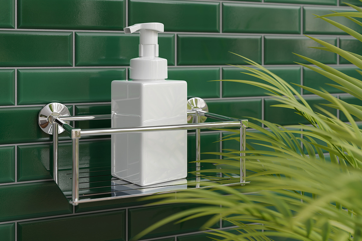 Soap Dispenser Square Bottle Mockup, a Packaging Mockup by Muhazdinata (Photo 6 of 18)