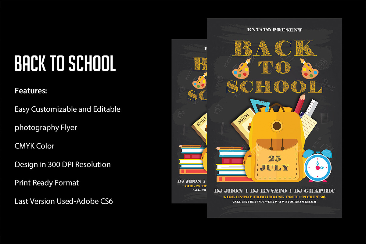 Back to School Flyer Template, a Flyer Template by VaaniDesigns (Photo 1 of 2)