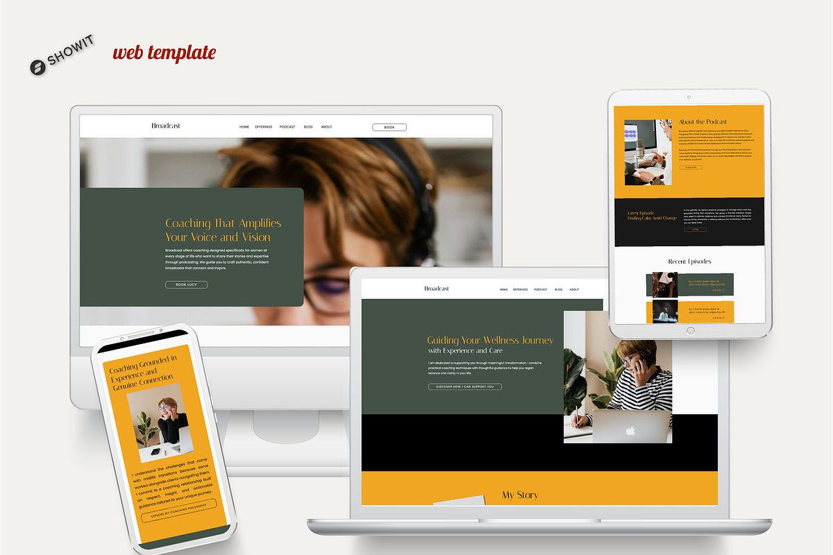 Showit Website Template-Broadcast, a Websites & App Template by Desskoo (Photo 1 of 6)