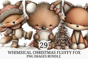 Whimsical Christmas Fluffy Fox PNG, an Illustration by Craft Nest