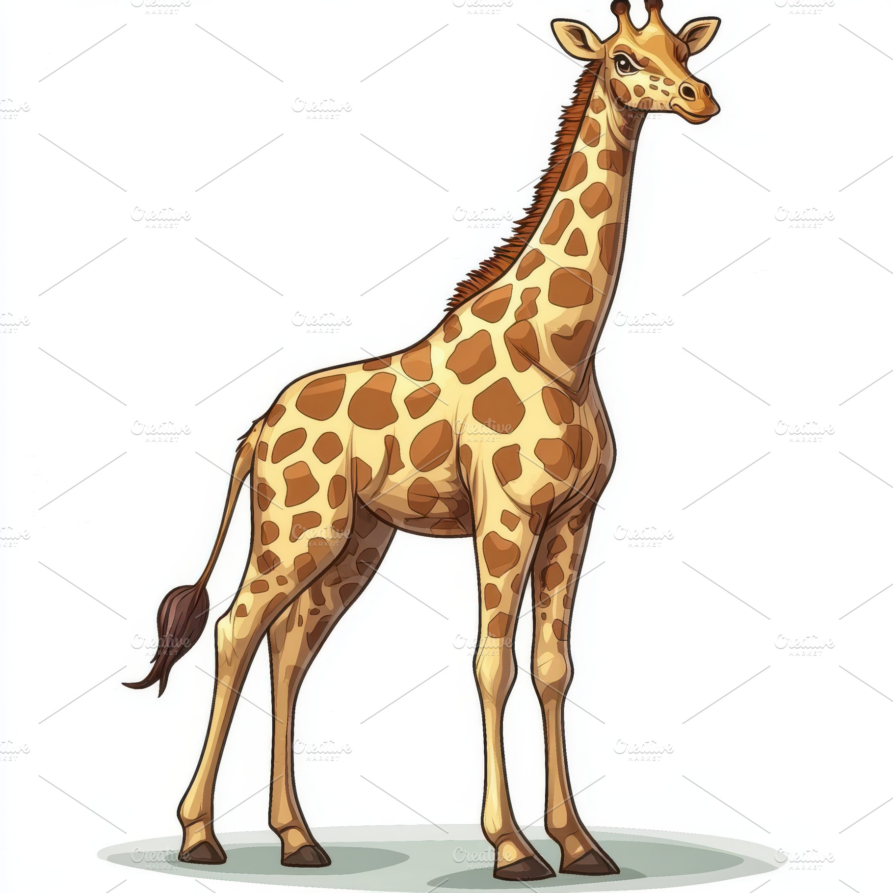 A majestic giraffe stands tall again, an Animal Photo by Pixeness Studio