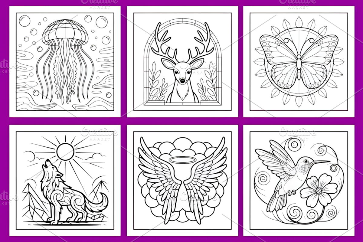 Stained Glass Coloring Page, a Decorative Illustration by Coco Bloom (Photo 2 of 4)