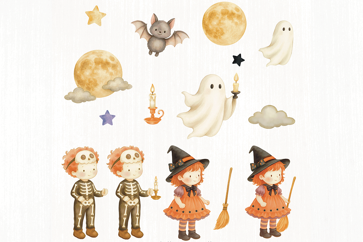 Happy Halloween - Clipart + Digital, an Illustration by Lolytop Studio (Photo 3 of 6)