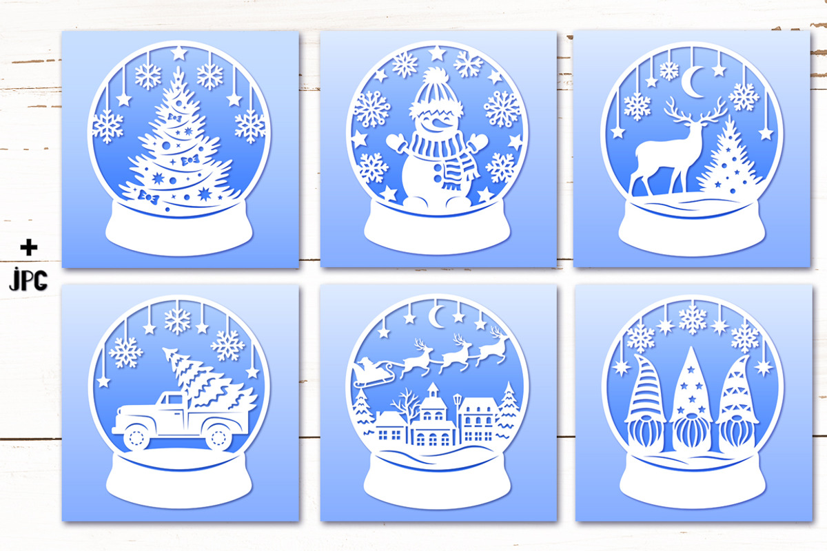 Snow Globe Papercut Bundle SVG, a Graphic by Digital_Craftyfox (Photo 6 of 15)