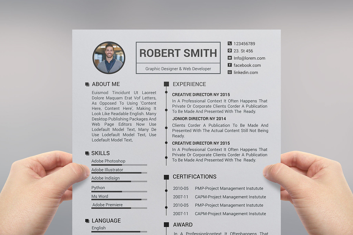 Clean Resume/CV, a Resume Template by designvillage (Photo 9 of 14)