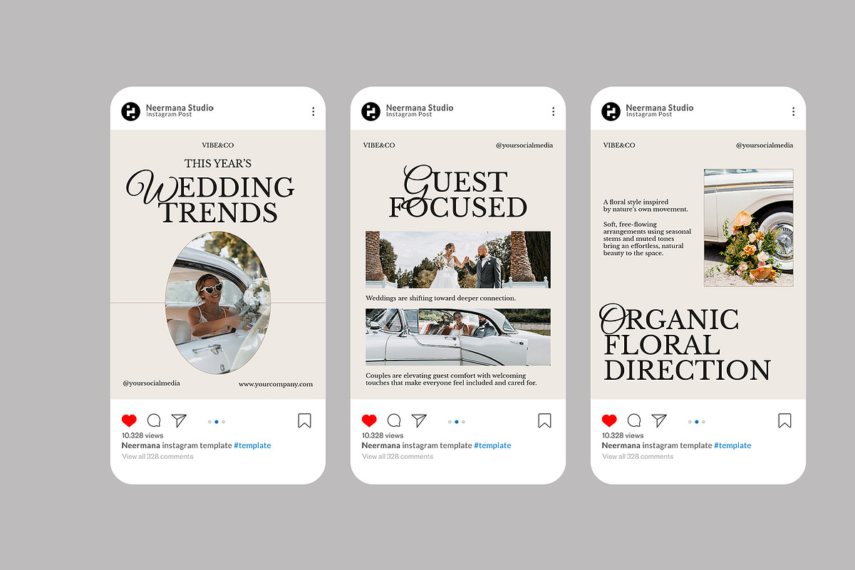 White Minimal Wedding Instagram Post, a Social Media Template by Neermana (Photo 3 of 4)