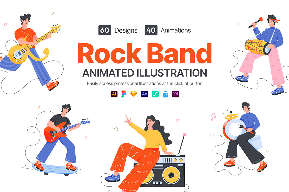 Animated Rock Band Icons, a Duotone Icon by Vectors Market (Photo 1 of 12)