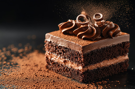Delicious Chocolate Cake Slice Sprin, a Background Photo by Pixeness