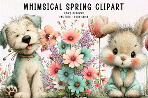 Whimsical Spring Clipart, an Illustration by CreationArt