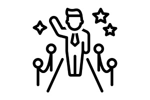 Celebrity figure black icon, an Outline Icon by Creative priyanka