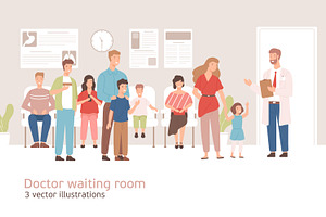 People in doctor waiting room, a Healthcare Illustration by Good Studio