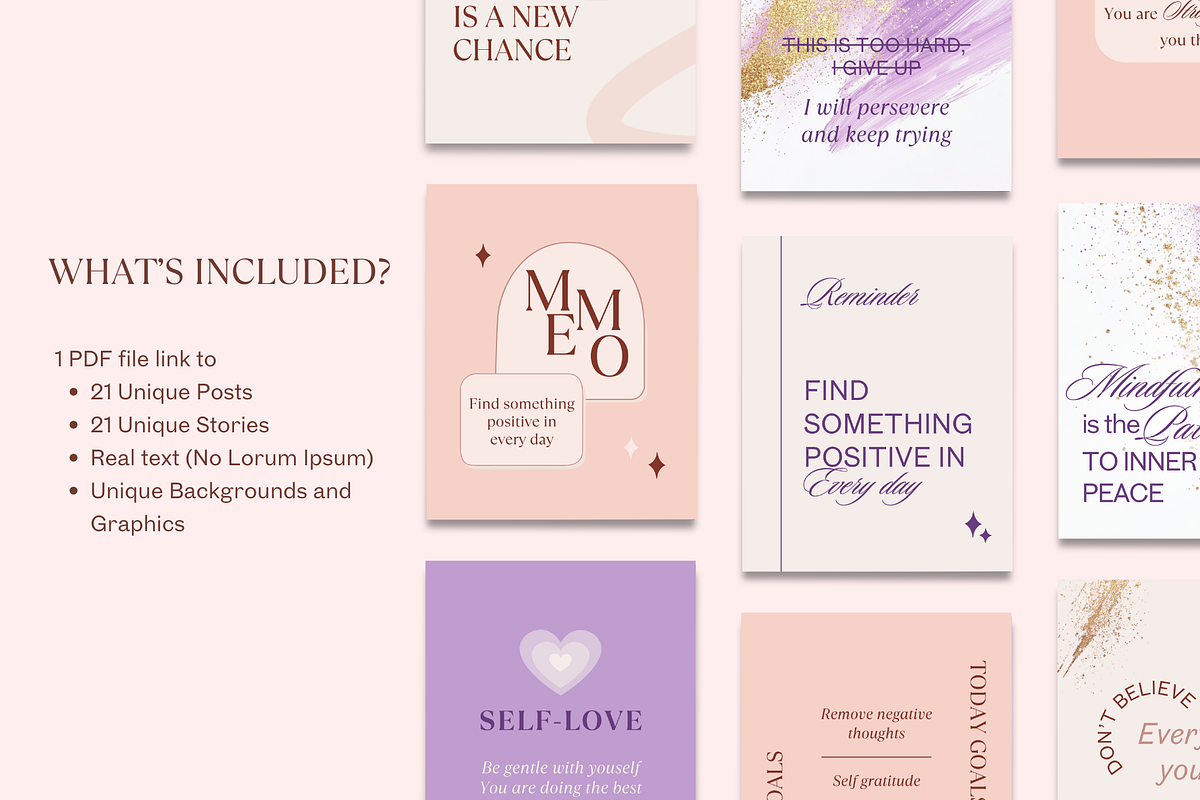 Self-love Quotes Instagram Templates, a Social Media Template by Ollyta May (Photo 3 of 10)