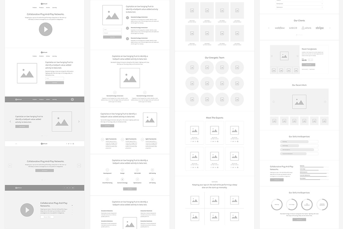 Optimum Wireframe Kit, a Wireframe Template by Kevin H. Design (Photo 5 of 7)