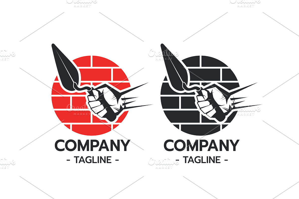 Bricklayer logo template vector, a Branding & Logo Template by essense