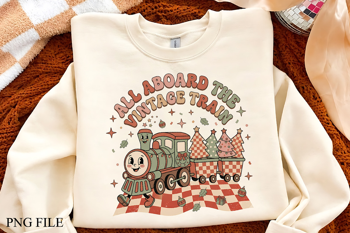 All Aboard Vintage Train Png Art, a Seasonal Illustration by CrexoraLab (Photo 1 of 4)