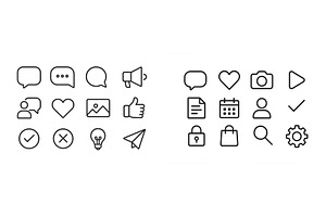 Collection of simple line icons, a Technology Illustration by ZinetroN