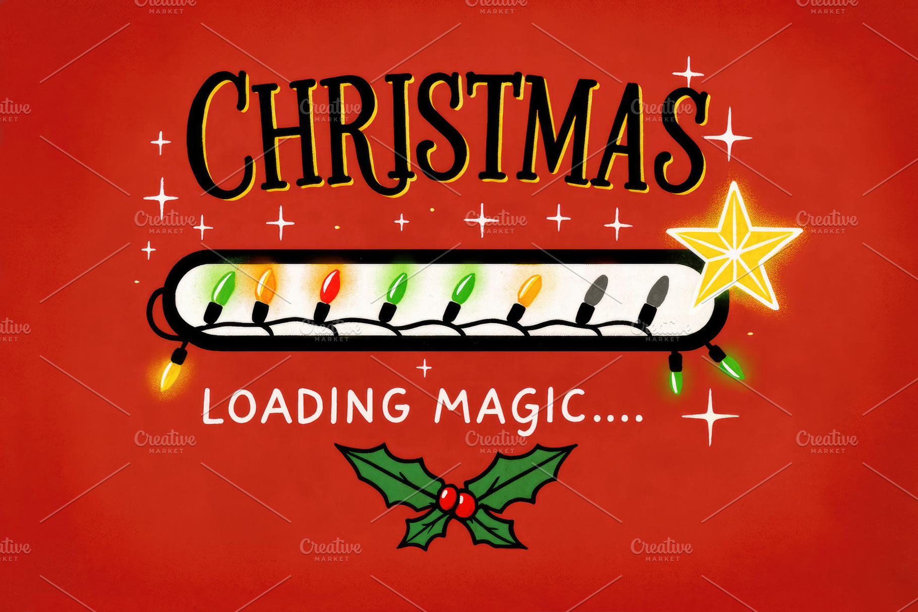 christmas loading magic illustration, generative AI, a Photo by Nito