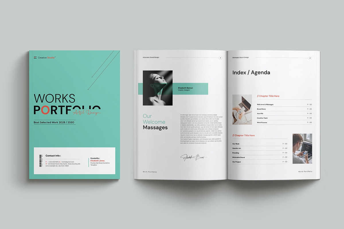 Works Portfolio Template | CANVA, a Brochure Template by Cleffon_Graphic_Studio (Photo 2 of 8)
