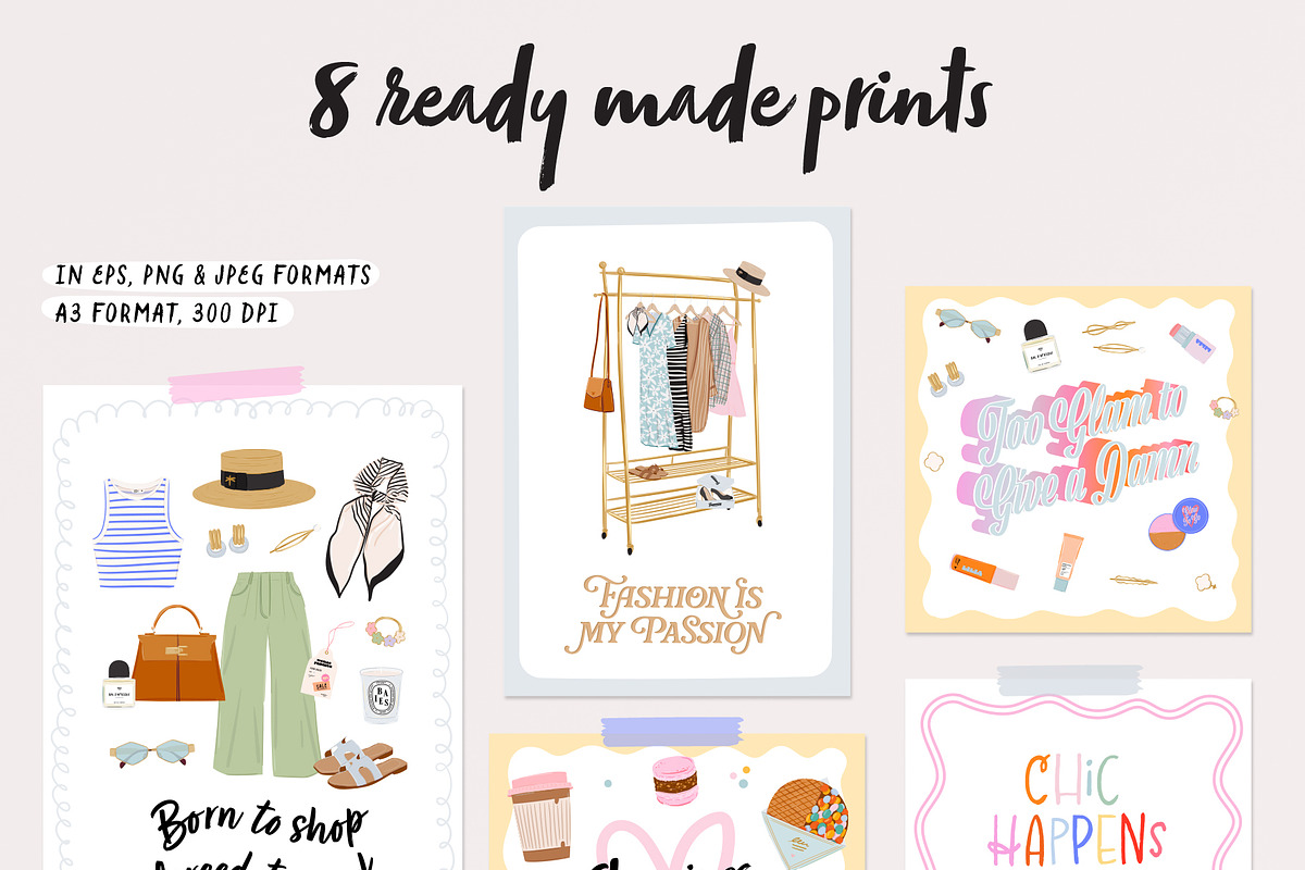Shopping Girl Clipart Fashion Quotes, an Object Graphic by Ruslana Lubenets (Photo 12 of 15)