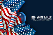 Red, White and Blue, a Pattern Graphic by Digital Art Creations (Thumbnail 3 of 6)