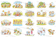 Cartoon doodle family activities set, an Illustration by Bubert Art (Thumbnail 2 of 3)