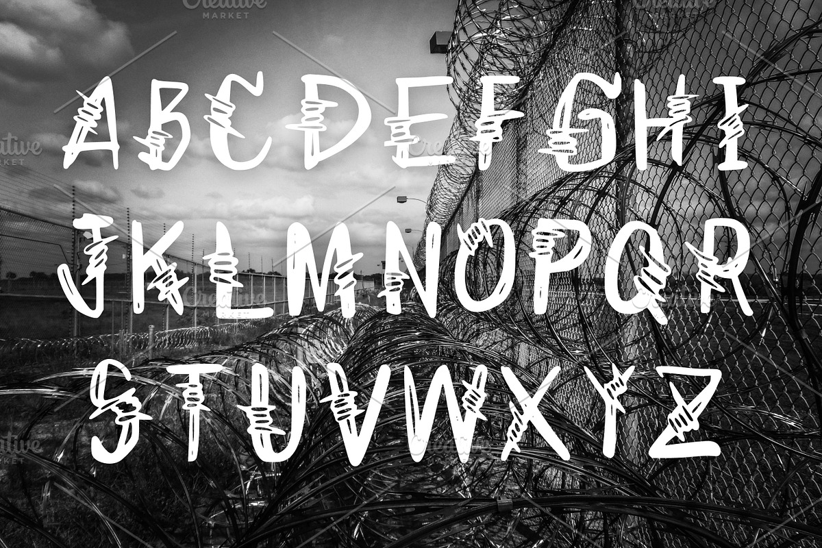Stop War font, Barb font, War font, a Font by Tattoo Worker Studio (Photo 2 of 4)