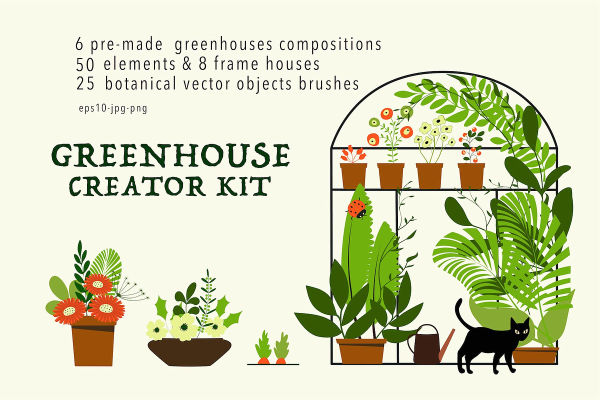 Greenhouse Creator Kit, an Object Graphic by yana.tasha (Photo 1 of 8)
