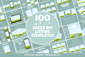 Green Etsy Listing Templates, a Branding & Logo Template by SunshineStudioBoutique