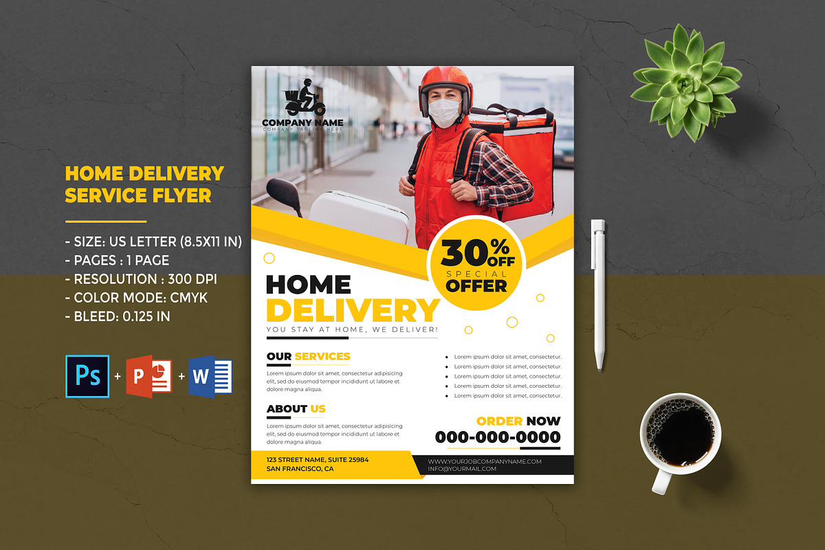 Multipurpose Delivery Service Flyer, a Flyer Template by Designscozy