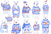 Watercolor Polar Bear Christmas, an Illustration by Designworld (Thumbnail 4 of 4)
