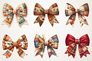 Fall Patchwork Bow Clipart, an Illustration by RobertsArt (Thumbnail 4 of 7)