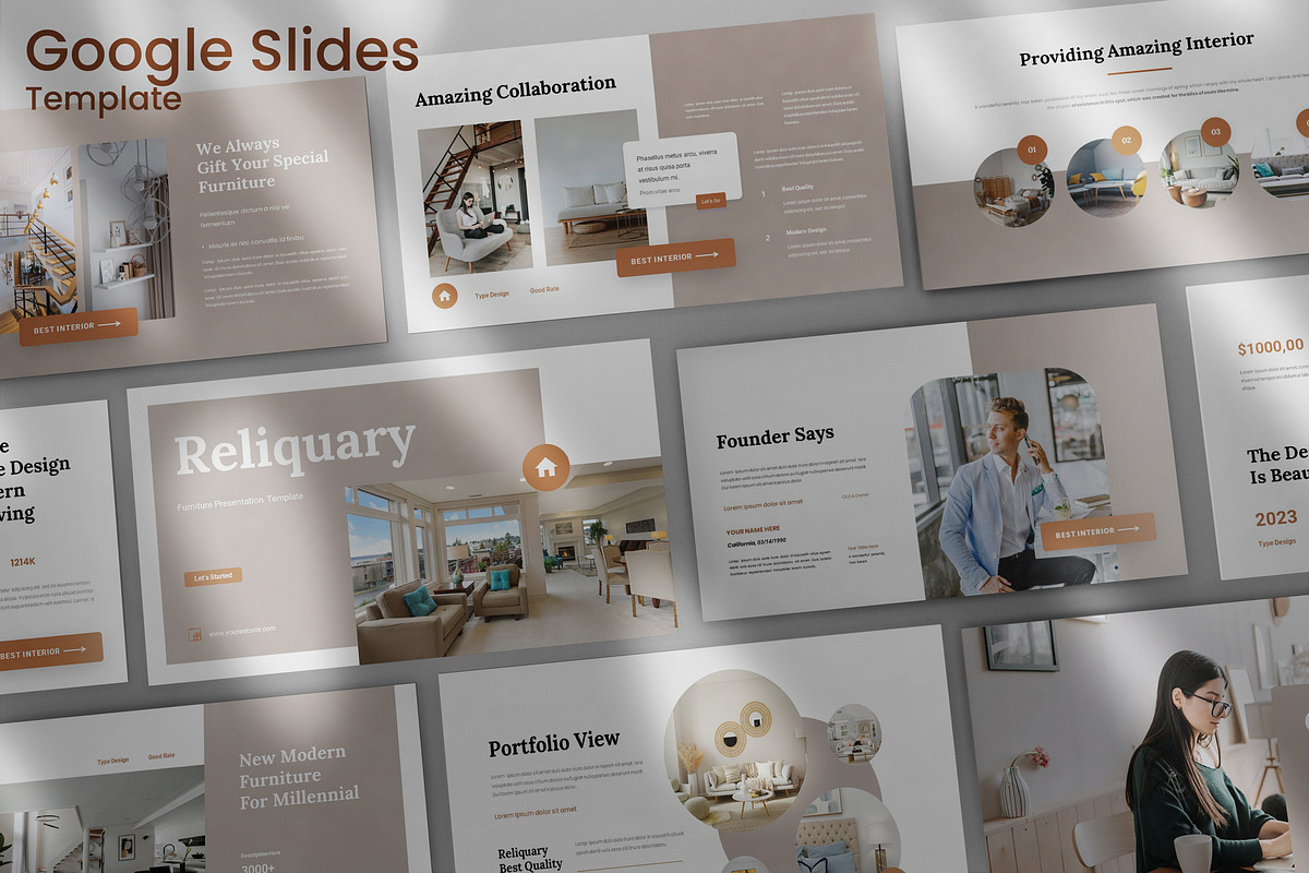 Furniture Google Slides Template, a Presentation Template by rudiSasori (Photo 1 of 9)