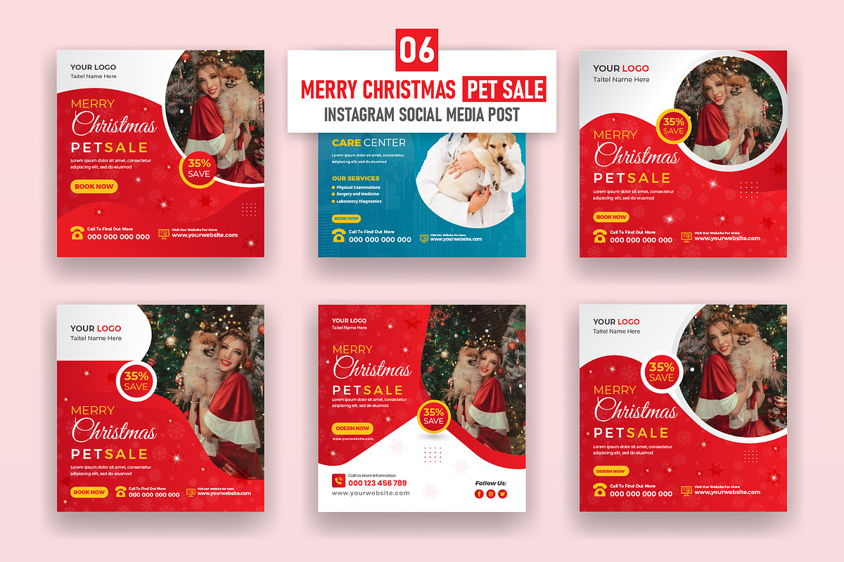 Christmas Pet Sale Social Media Post, a Social Media Template by Mk_Studio (Photo 1 of 7)