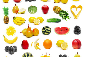Fruits set isolated, a Photo by saiko3p