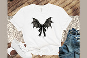 Black Coquette Bat Bow Retro Hallowe, an Illustration by Sublimation Artist (Thumbnail 2 of 9)