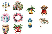 Chinoiserie Christmas Clipart, an Illustration by Designworld (Thumbnail 4 of 5)