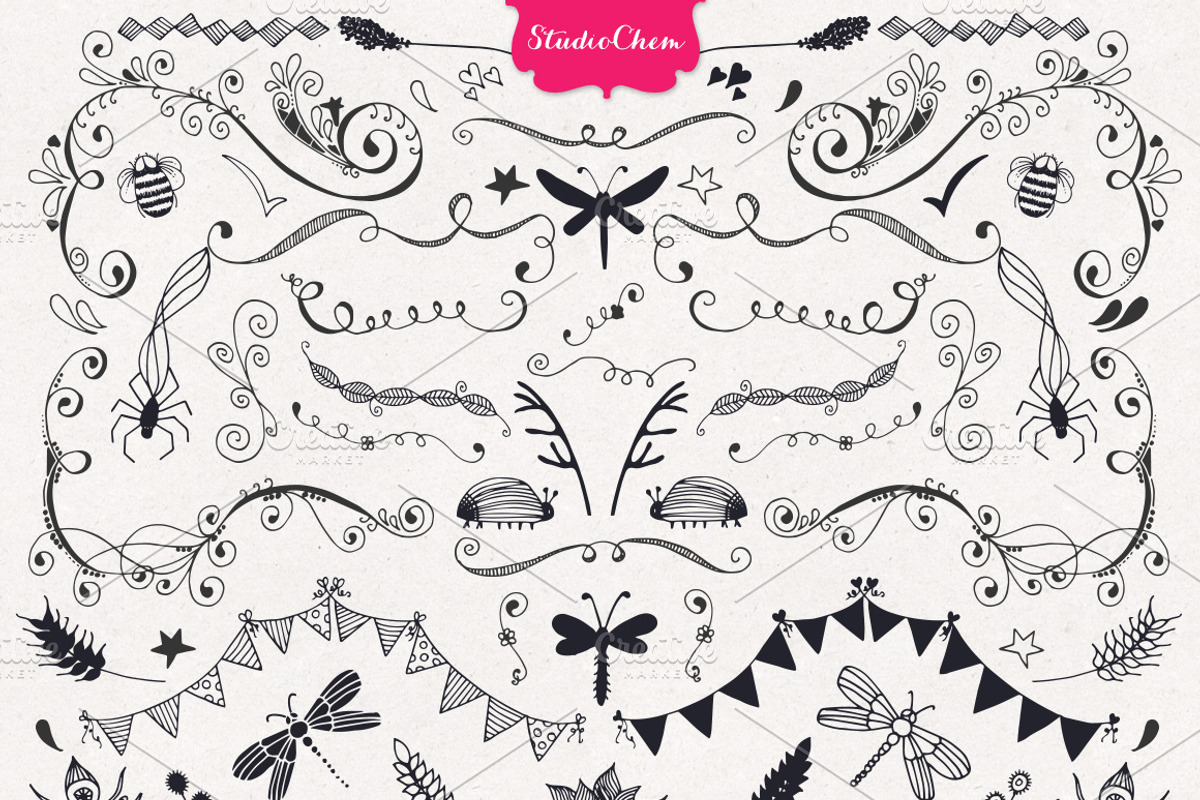 HUGE Hand drawn Nature Pack Elements, an Illustration by StylishDesignMe (Photo 2 of 5)