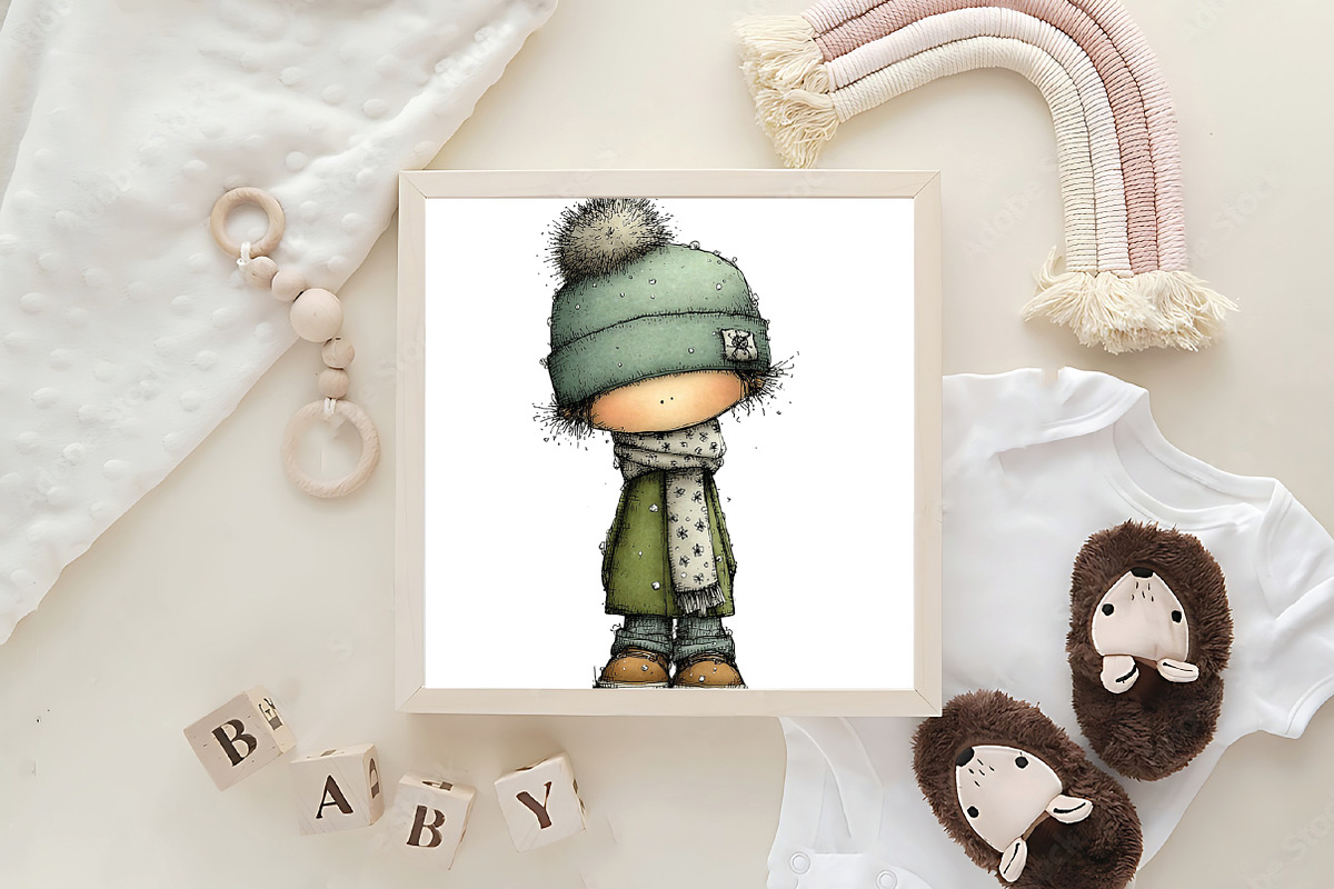 Whimsical Winter Kids Clipart Bundle, an Illustration by CraftArtStudio (Photo 6 of 6)