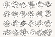 Rose Flower Line Art Illustration, a Decorative Illustration by Kusumaillustration (Thumbnail 2 of 11)