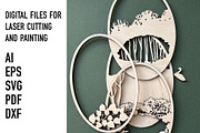 Layered Swan Forest SVG File, an Object Graphic by HelloWood (Thumbnail 2 of 4)