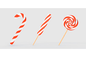 Christmas Lollipop In Cane Shape