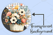 Watercolor Spring Flowers Basket PNG, an Illustration by Canvas Craft (Thumbnail 2 of 7)